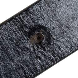 Pre Owned Gucci Black Leather G Buckle Belt 75CM