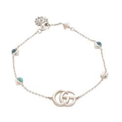 Pre Owned سوار غوتشي ستاشون فضة إسترلينية حرف جي مزدوج