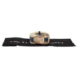 Gucci White/Blue/Green Web Belt With Engraved Gucci Script Logo D Ring Buckle 90 CM