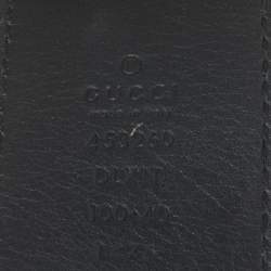 مملوكة مسبقًا حزام غوتشي إبزيم حرف جي مزدوج مزخرف لؤلؤ جي جي جلد أسود 100 سم