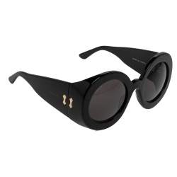 Pre Owned نظارة شمسية غوتشي كبيرة جي جي 0779أس أسيتات أسود