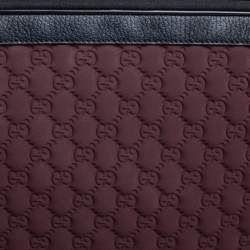 Pre Owned Gucci Burgundy/Black GG Neoprene and Leather Laptop Case