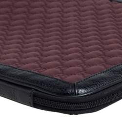 Pre Owned Gucci Burgundy/Black GG Neoprene and Leather Laptop Case