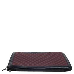 Pre Owned Gucci Burgundy/Black GG Neoprene and Leather Laptop Case