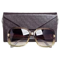 Gucci Beige/Black GG3574/S Oversized Rectangular Sunglasses