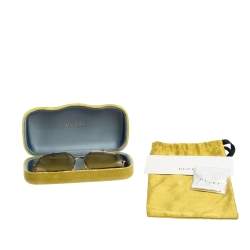 مملوكة مسبقًا Gucci Gold Tone/Yellow GG0536S Oversized Sunglasses