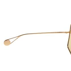 مملوكة مسبقًا Gucci Gold Tone/Yellow GG0536S Oversized Sunglasses