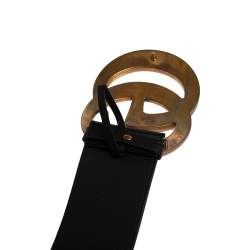 مملوكة مسبقًا Gucci Black Leather GG Marmont Buckle Waist Belt 85 CM