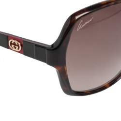 مملوكة مسبقًا Gucci Brown Tortoise GG 3538/S Gradient Oversize Sunglasses