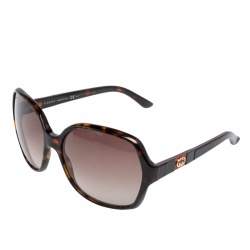 مملوكة مسبقًا Gucci Brown Tortoise GG 3538/S Gradient Oversize Sunglasses