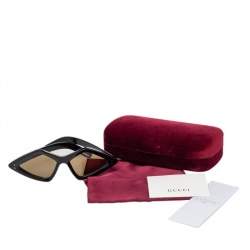 مملوكة مسبقًا نظارة شمسية غوتشي GG0496S دايموند للجنسين أسود/بني 