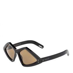 مملوكة مسبقًا نظارة شمسية غوتشي GG0496S دايموند للجنسين أسود/بني 