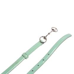مملوكة مسبقًا Gucci Turquoise Patent Leather Horsebit Slim Belt 85CM