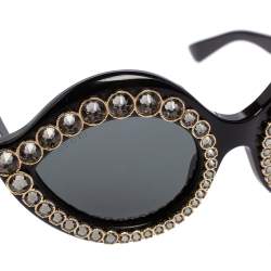 Gucci Black GG 3867/S Crystal Embellished Cat Eye Sunglasses