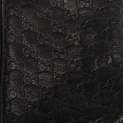 Pre Owned Gucci Black Microguccissima Lambskin Leather Gloves