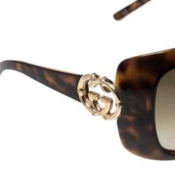 Pre Owned نظارة شمسية غوتشي ترتواز 3034/S  مستطيلة بشعار GG متدرجة