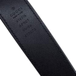 مملوكة مسبقًا حزام غوتشي إبزيم G مزدوج جلد أسود 90 سم