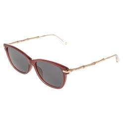 مملوكة مسبقًا Gucci Black/Maroon Acetate GG3772/F Asian Fit Square Sunglasses