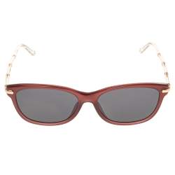 مملوكة مسبقًا Gucci Black/Maroon Acetate GG3772/F Asian Fit Square Sunglasses