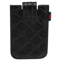 Gucci Black Guccissima Leather Leather iPhone Case