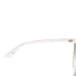 مملوكة مسبقًا Gucci White Marble Effect Acetate GG0042S Gradient Sunglasses