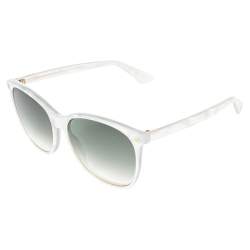 مملوكة مسبقًا Gucci White Marble Effect Acetate GG0042S Gradient Sunglasses