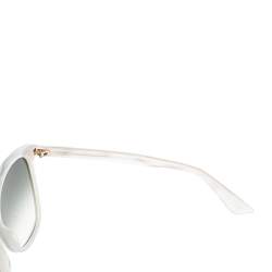 مملوكة مسبقًا Gucci White Marble Effect Acetate GG0042S Gradient Sunglasses