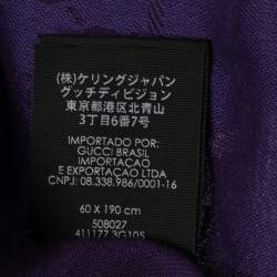 Pre Owned Gucci Purple Guccissima Cotton Jacquard Scarf