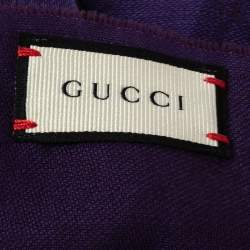 Pre Owned Gucci Purple Guccissima Cotton Jacquard Scarf