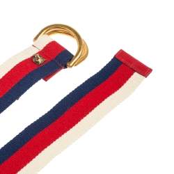 مملوكة مسبقًا Gucci Tri Color Canvas Web D Ring Belt 70CM