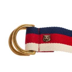مملوكة مسبقًا Gucci Tri Color Canvas Web D Ring Belt 70CM