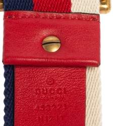 مملوكة مسبقًا Gucci Tri Color Canvas Web D Ring Belt 70CM