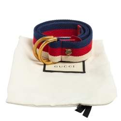 مملوكة مسبقًا Gucci Tri Color Canvas Web D Ring Belt 70CM