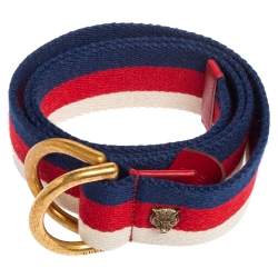 مملوكة مسبقًا Gucci Tri Color Canvas Web D Ring Belt 70CM