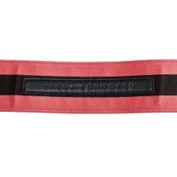 Pre Owned Gucci Pink/Black Satin Web Belt 85cm