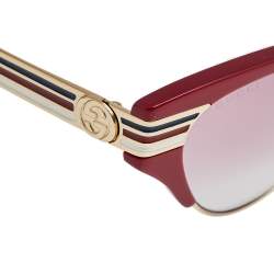 Pre Owned نظارة شمسية غوتشي "جي جي0522أس" عين قطة غرادينت أحمر/ وردي  