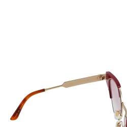 Pre Owned نظارة شمسية غوتشي "جي جي0522أس" عين قطة غرادينت أحمر/ وردي  