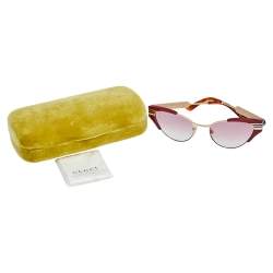 Pre Owned نظارة شمسية غوتشي "جي جي0522أس" عين قطة غرادينت أحمر/ وردي  