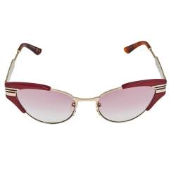 Pre Owned نظارة شمسية غوتشي "جي جي0522أس" عين قطة غرادينت أحمر/ وردي  