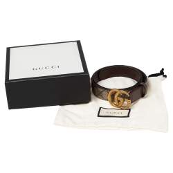 مملوكة مسبقًا حزام غوتشي جلد وكانفاس جي جي سوبريم بيج إبزيم حرف جي مزدوج 90 سم