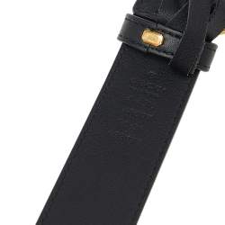 مملوكة مسبقًا Gucci Black Leather GG Marmont Belt 90CM