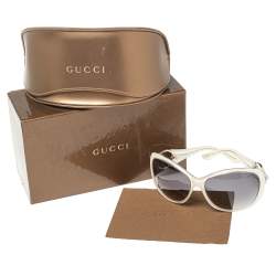 Pre Owned Gucci Grey/White Acetate GG3030 Gradient Oversized Sunglasses
