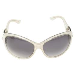 Pre Owned Gucci Grey/White Acetate GG3030 Gradient Oversized Sunglasses