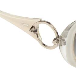Pre Owned Gucci Grey/White Acetate GG3030 Gradient Oversized Sunglasses