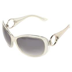 Pre Owned Gucci Grey/White Acetate GG3030 Gradient Oversized Sunglasses