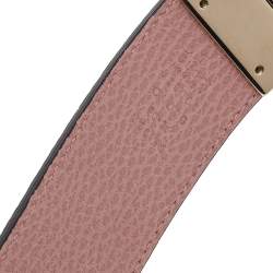 مملوكة مسبقًا Gucci Black/Pink Leather 1973 Reversible Belt 90 CM
