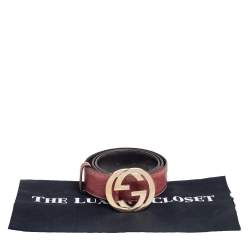 Pre Owned Gucci Pale Pink Guccissima Leather Interlocking G Buckle Belt 85CM