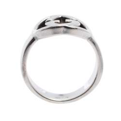 Gucci Sterling Silver Interlocking GG Ring Size 12