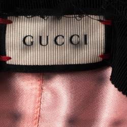 مملوكة مسبقًا قبعة غوتشي أغنيس لباد أسود تفا صيل وشاح مقاس صغير (سمول)