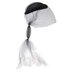 مملوكة مسبقًا قبعة غوتشي أغنيس لباد أسود تفاصيل وشاح مقاس صغير (سمول)